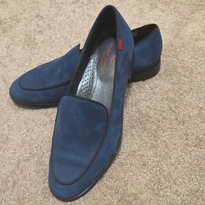 Marc Joseph Navy and Black Slip-On Loafers